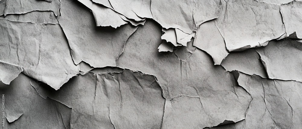 Naklejka premium Close up of a Textured Grey Paper Background Showing Wrinkles and Creases for Design and Creative Projects