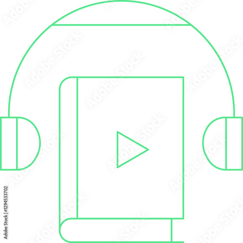 Audiobook icon single vector illustration