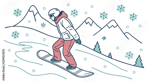 skiing in the mountains