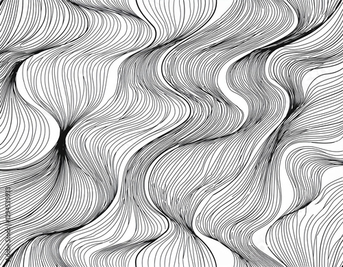 seamless wavy line pattern with curvy abstract squiggles in a psychedelic wiggle design flat illustration isolated on white background