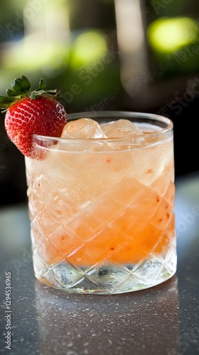 Wallpaper Mural Refreshing Strawberry Cocktail in Cut Glass Tumbler Torontodigital.ca