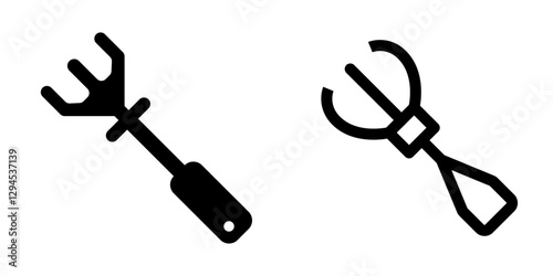 Handy Hand Cultivator Icon Set – Vector Design Symbols