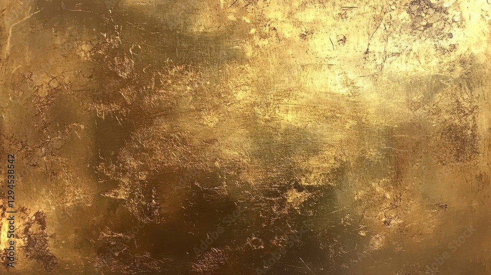 Obraz premium Textured gold surface with rich metallic patina and abstract design