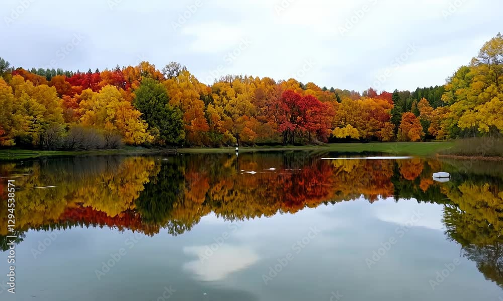 serene reflections of autumn colors in feldsee at feldberg, black forest serene reflections of autumn colors in feldsee at feldberg, black forest