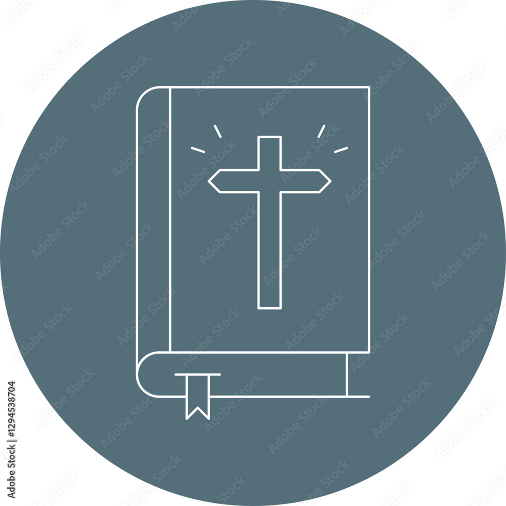 Obraz premium Bible icon single vector illustration