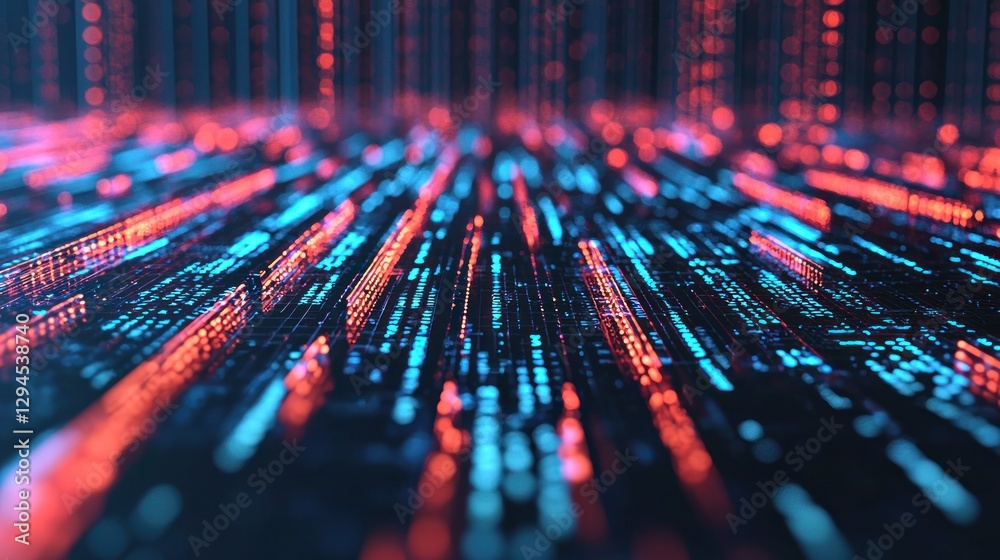 Dynamic data flow simulation virtual space digital art neon environment aerial view conceptual technology Dynamic data flow simulation virtual space digital art neon environment aerial view conceptual technology