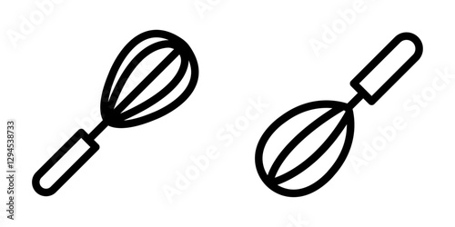 Elegant Whisk Icon Set – Vector Design Symbols