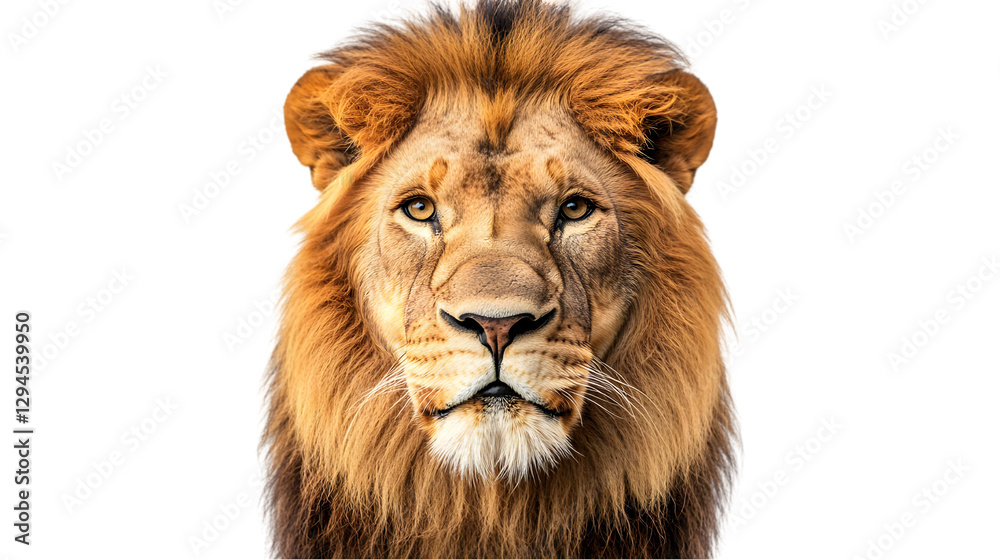 Fototapeta premium Photo Majestic Lion Portrait Wildlife King Animal Big Cat Mane Fur