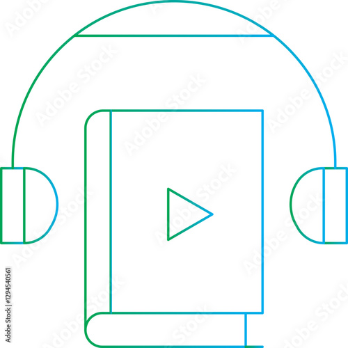 Audiobook icon single vector illustration