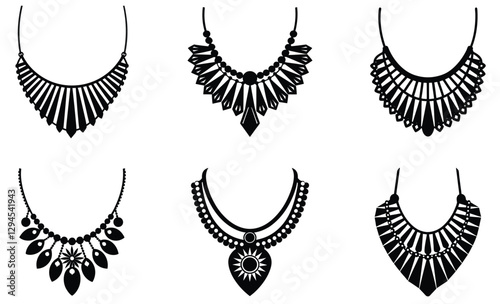 Bar Necklace silhouette vector