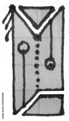 Geometric face hand drawn isoated illustration