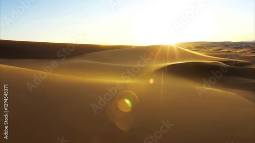 Horizontal video, desert at sunrise, dunes