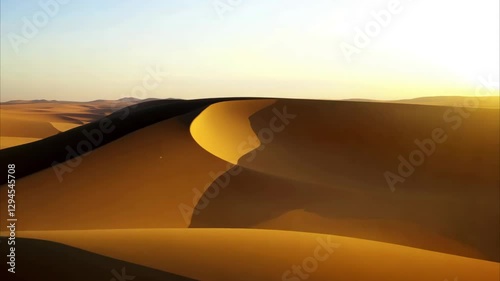 Horizontal video, desert at sunrise, dunes