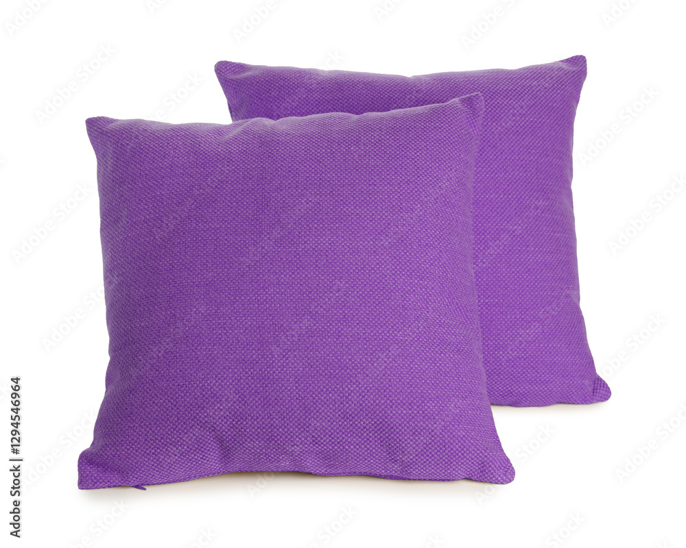 Pillows in magenta color isolated on white Pillows in magenta color isolated on white