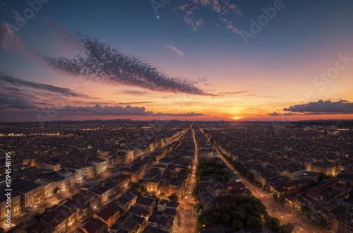 夜, シティ, 夕焼け, 空, アーバン, 都市景観, 景色, 光, 