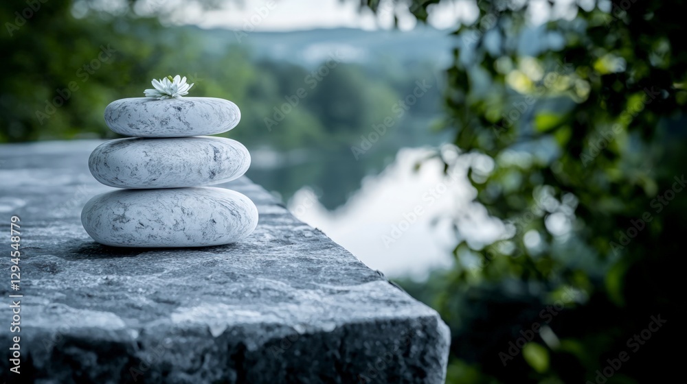 Serene Stacked Stones Tranquil Nature Zen Garden Calm Waters Spa Meditation Balance Serene Stacked Stones Tranquil Nature Zen Garden Calm Waters Spa Meditation Balance