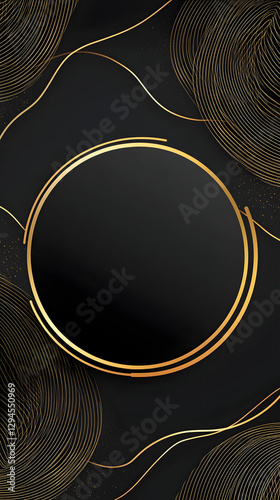 Wallpaper Mural Black background with golden lines, circular shape in the middle of a black and gold gradient
 Torontodigital.ca