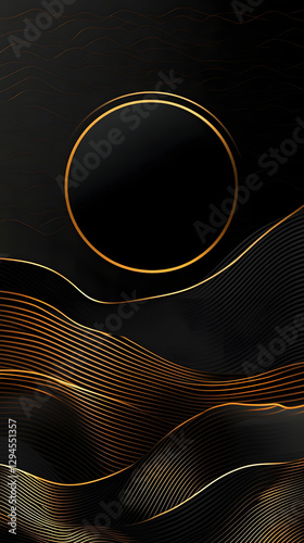 Wallpaper Mural Black background with golden lines, circular shape in the middle of a black and gold gradient
 Torontodigital.ca