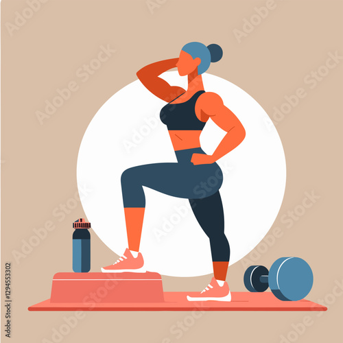A detailed illustration of women performing ab workouts, focusing on core strength and fitness. Perfect for workout guides, fitness apps, and personal trainers.