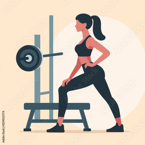 A minimalist flat design showing women exercising at home, combining yoga, bodyweight, and core exercises for a balanced and healthy lifestyle.