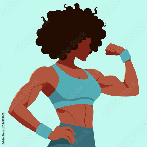 A strong and empowering illustration of fitness women lifting weights, emphasizing strength and determination. Perfect for promoting health, body positivity, and fitness programs.
