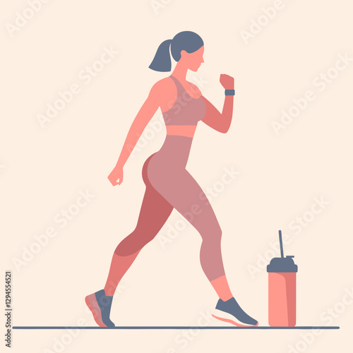 A strong and empowering illustration of fitness women lifting weights, emphasizing strength and determination. Perfect for promoting health, body positivity, and fitness programs.