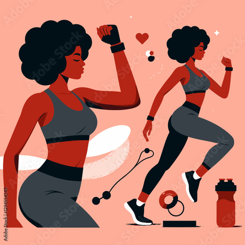 A clean and stylish design showcasing women performing bodyweight exercises for abs at home, emphasizing fitness and convenience. Perfect for guides and apps.