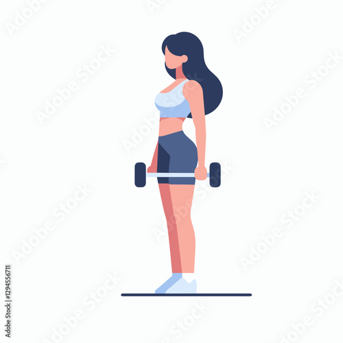 A minimalist flat design showing women exercising at home, combining yoga, bodyweight, and core exercises for a balanced and healthy lifestyle.
