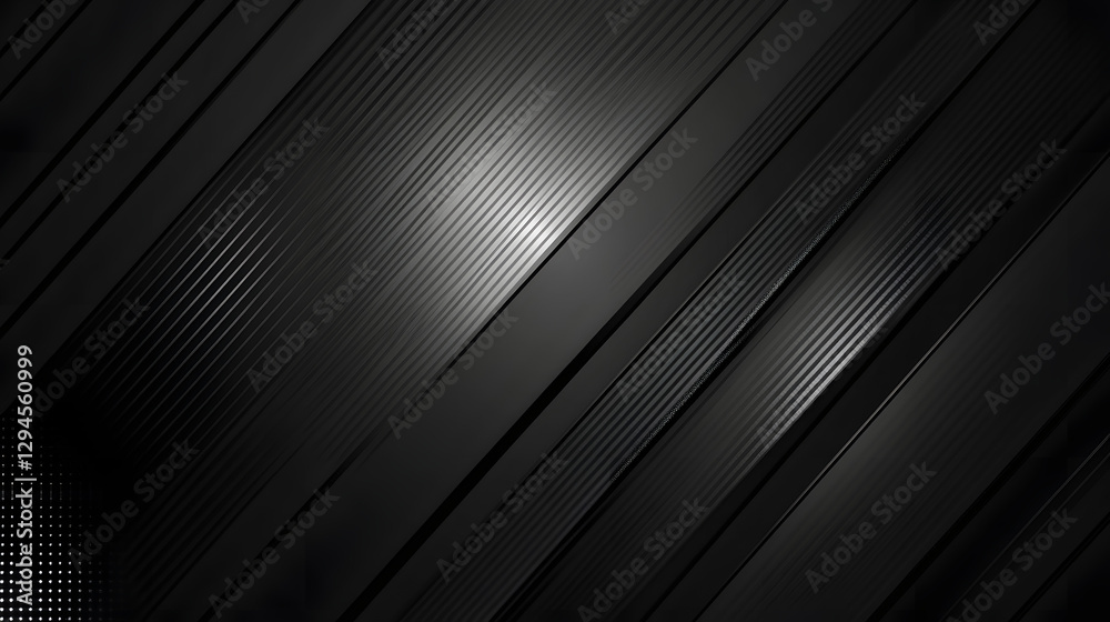Obraz premium Black background with diagonal light rays and metallic accents for luxury branding 