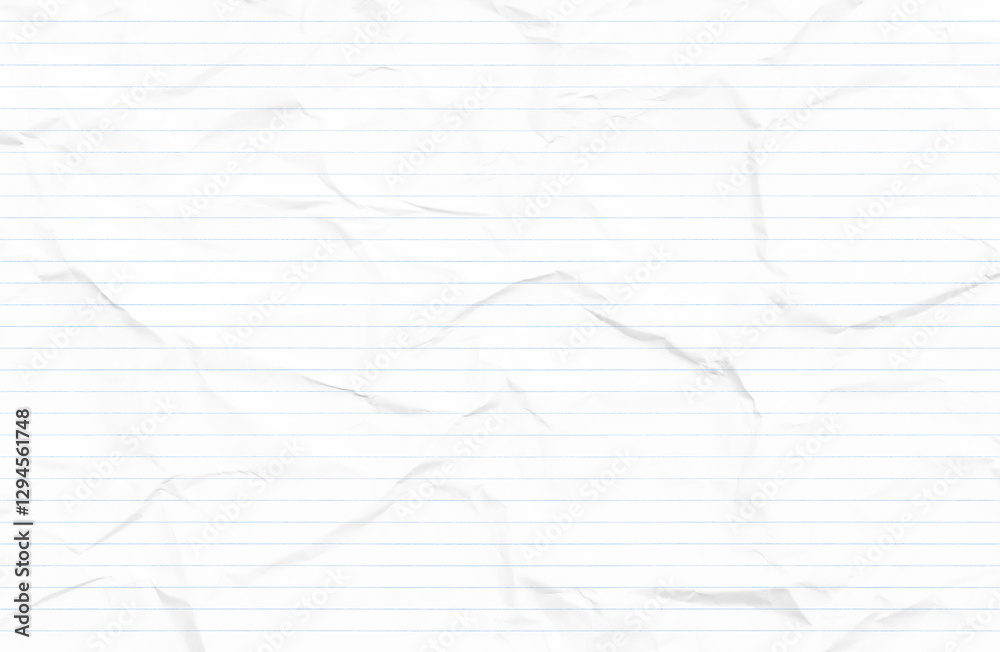 Obraz premium Blank blue lined paper background, wrinkled backdrop