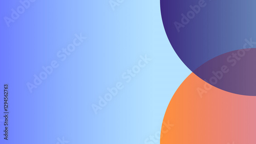 vector illustration of an abstract blue background with circular objects to the sude 