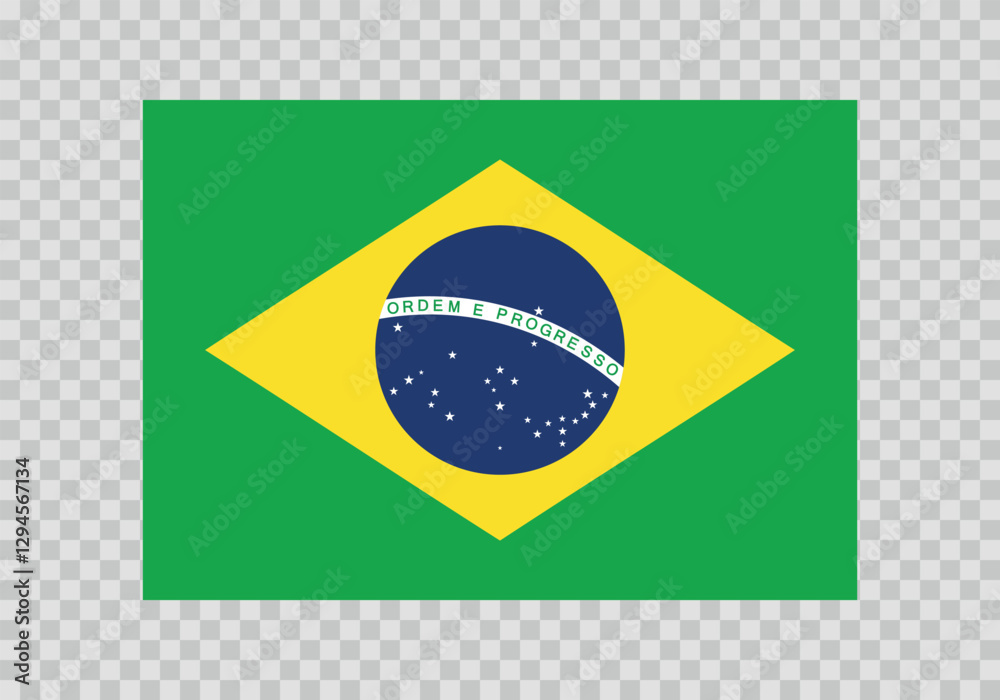 Obraz premium Flag of Brazil. Brazilian national symbol in official colors. Template icon. Abstract vector background.