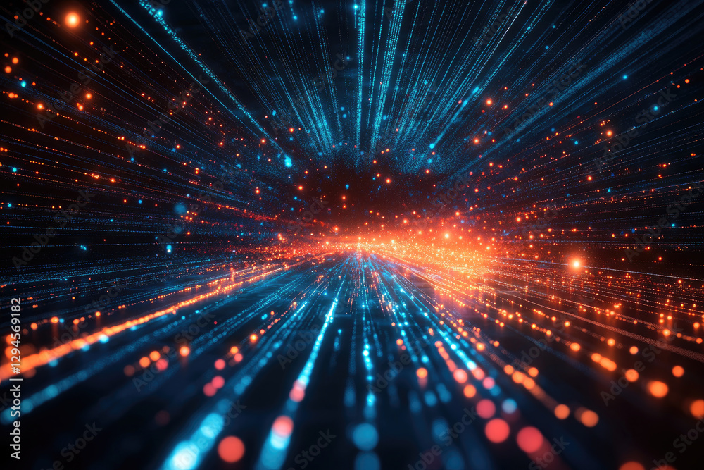 Obraz premium Logistics network connects global destinations with an airplane navigating through high-tech transport routes