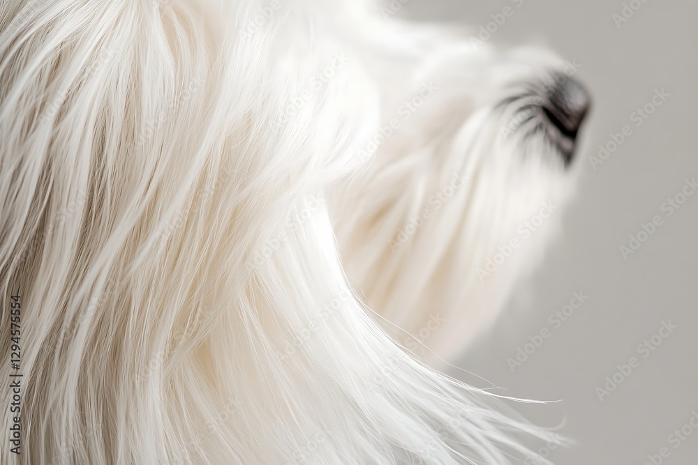 Close-up portrait of a white fluffy dog Close-up portrait of a white fluffy dog