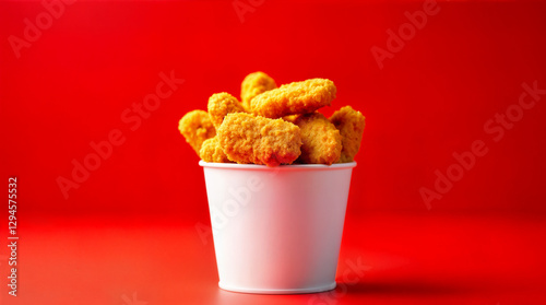 Chicken in Bucket , Fried Chicken, Crispy Chicken Popcorn Fried Snack, Fast Food, and Crunchy Delight. photo