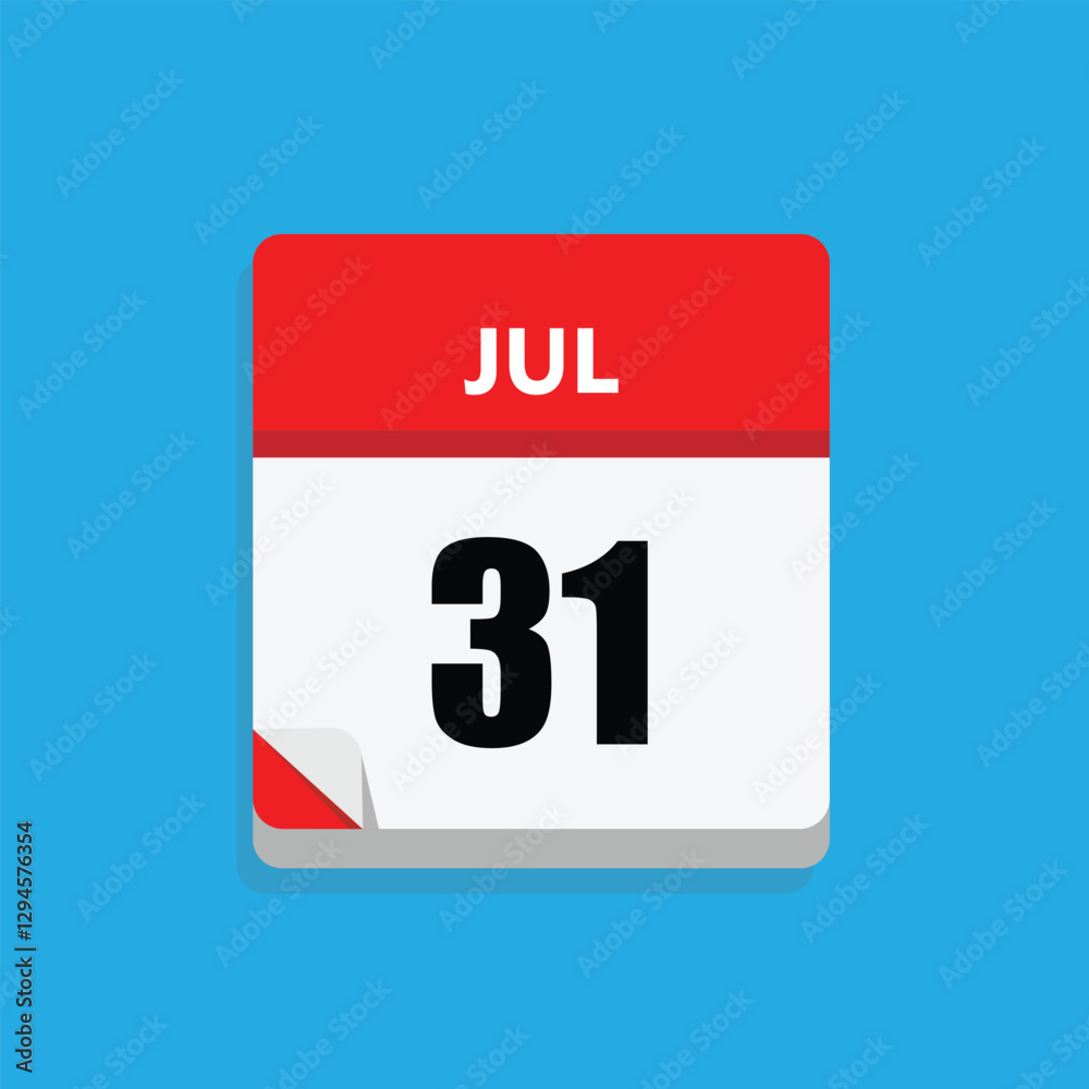 calender icon, 31 july icon with blue background calender icon, 31 july icon with blue background