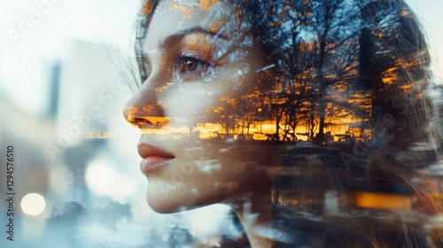 Wallpaper Mural Multiple Exposure Effect Showing A Woman Torontodigital.ca