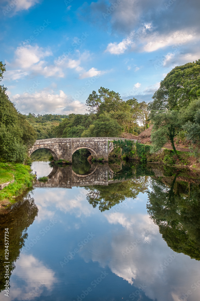 Fototapeta premium Zas is a Spanish municipality belonging to the province of La Coruña and the Tierra de Soneira region, in the autonomous community of Galicia.