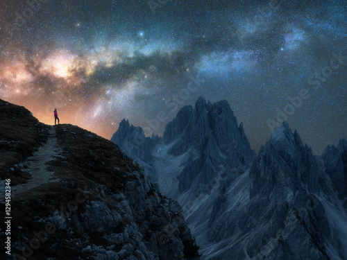Glowing Milky Way and woman...