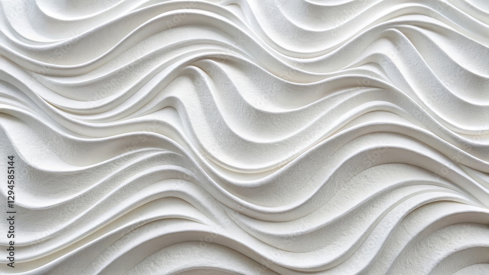 White Wave Abstract Texture 3D Rendered Curves, White Background, Sculptural Design, Wall Panel 3D rendering, abstract art White Wave Abstract Texture 3D Rendered Curves, White Background, Sculptural Design, Wall Panel 3D rendering, abstract art