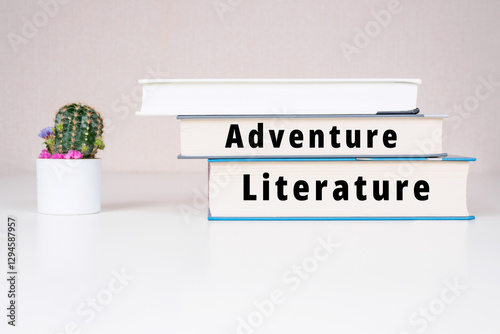 Adventure Literature inscription books background