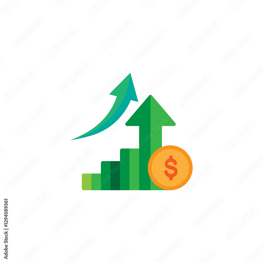 business yield 3d graph with arrow transparent background business yield 3d graph with arrow transparent background