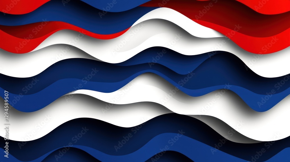 Fototapeta premium Abstract wavy layered flag design background