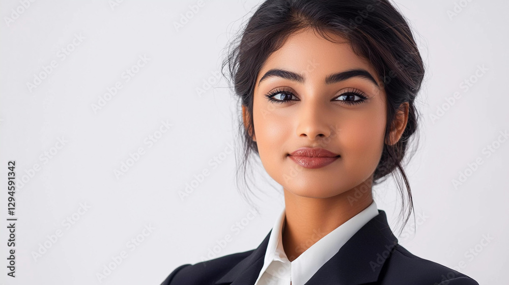 Portrait of beautiful air hostess on grey background Portrait of beautiful air hostess on grey background