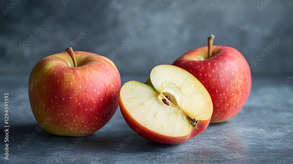 custom made wallpaper toronto digitalPhoto of a green apple on a grey background

