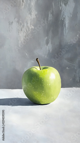Wallpaper Mural Photo of a green apple on a grey background
 Torontodigital.ca