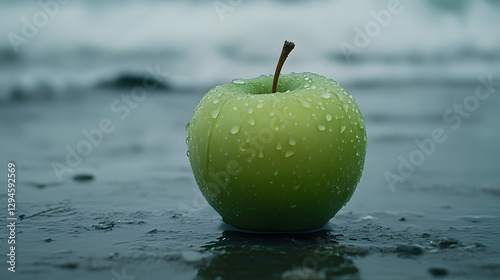 Wallpaper Mural Photo of a green apple on a grey background
 Torontodigital.ca