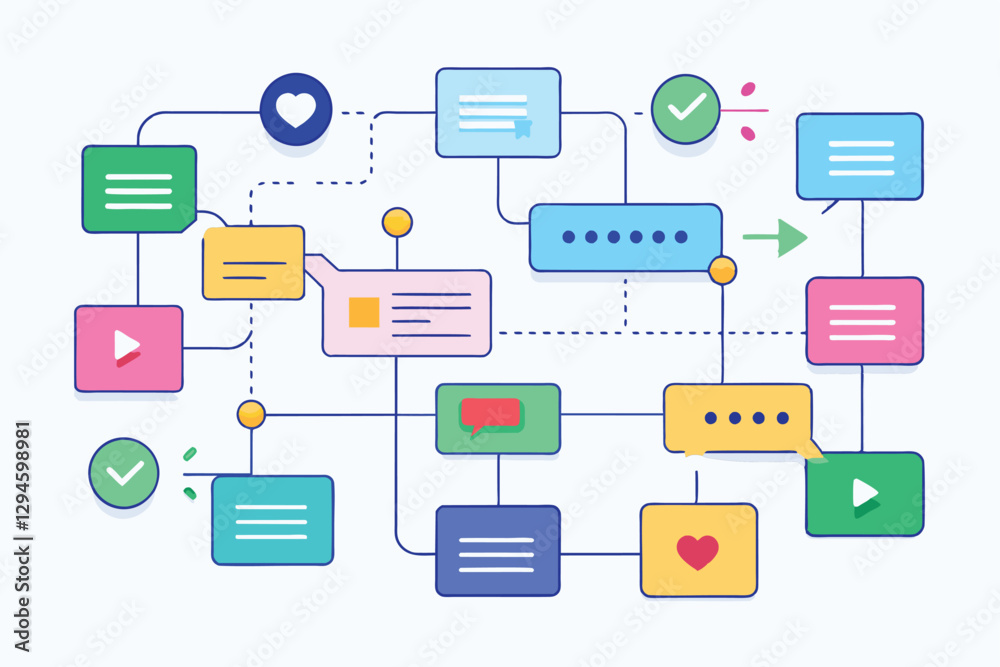 This graphic showcases various message flowcharts detailing communication paths and user interactions, Message flowcharts trending This graphic showcases various message flowcharts detailing communication paths and user interactions, Message flowcharts trending