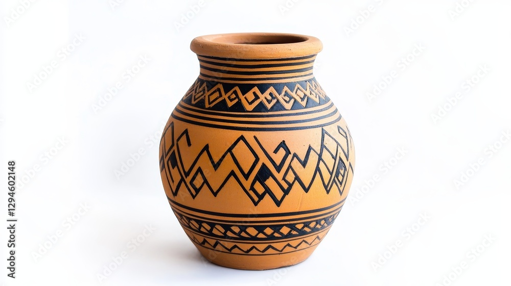 Terracotta Clay Pot with Geometric Pattern - Handcrafted clay pot, geometric design, earthy tones, cultural heritage, home decor. Symbolizing tradition, artistry, nature, simplicity, and elegance Terracotta Clay Pot with Geometric Pattern - Handcrafted clay pot, geometric design, earthy tones, cultural heritage, home decor. Symbolizing tradition, artistry, nature, simplicity, and elegance
