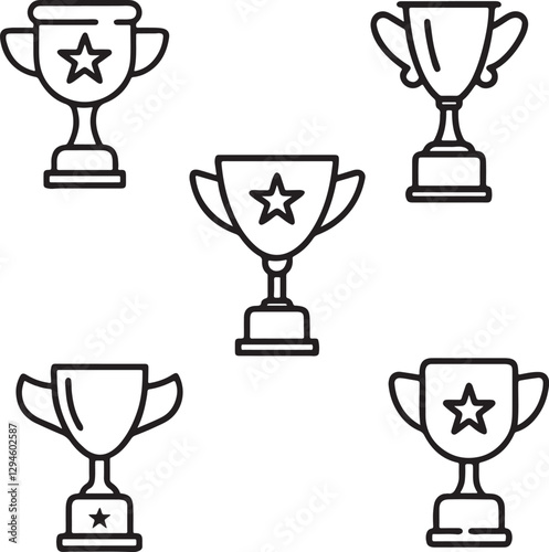 Cup Line Art Vector Set with Minimalist Design